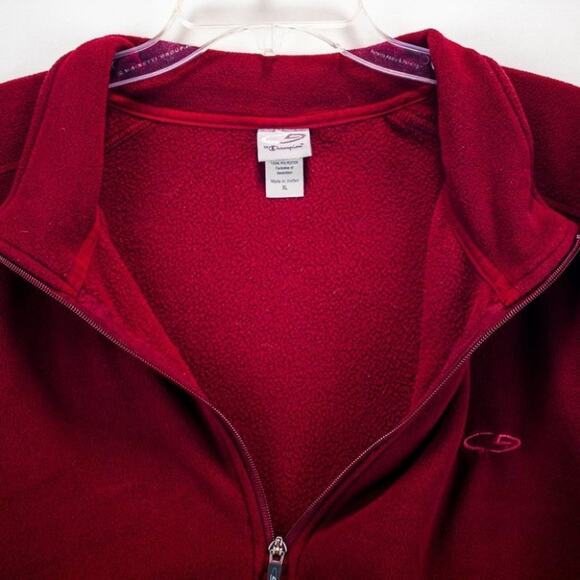 Champion Men's Pullover Size XL Red Fleece Sport Athletic Quarter Zip - Picture 9 of 14